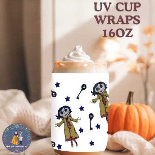 Halloween Character UV DTF Cup WRAPS, No Weeding, No Fussy Vinyl! Next Day Shipping, Uv Dtf Cup Wraps