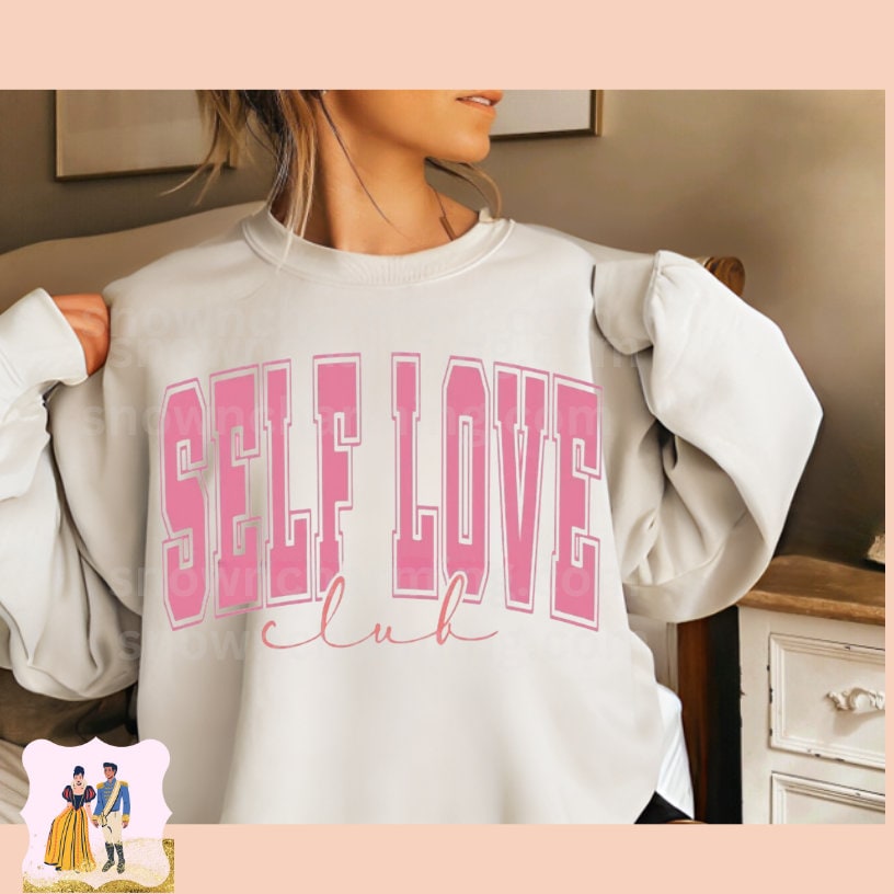 SELF LOVE CLUB Dtf Transfer, Ready To Press, Ready To Ship,No Cracking,No Peeling,No Weeding! Just press!Any material or color! High Quality