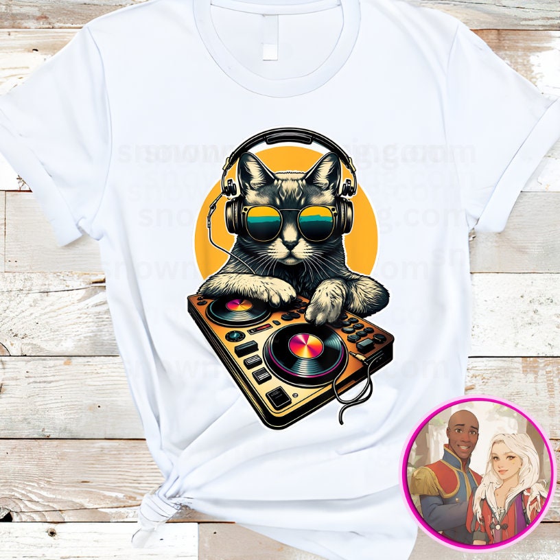 CAT DJ TRANSFER, Sublimation, Mickey Transfers, Best Day Ever, Custom Transfers, Mickey Transfers & Shirts, High Quality, Fast Shipping