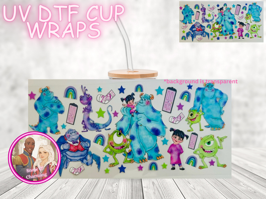 UV DTF WRAPS-Princess Cartoon Favorites, Villains, Anime, Gamer, -No Weeding, No Cracking, No Heat Required! Made and Ready To Ship Today!