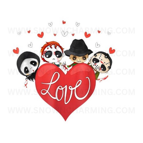 SPOOKY ICON LOVE Dtf Transfer Valentine-No Weeding, No Cracking, No Peeling, Fast Shipping, High Quality Transfer, Iron On Transfer, 102301