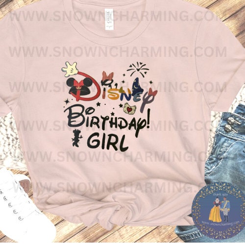 DTF Transfers, Theme Park Transfers, Custom DTF Transfer, Mickey Birthday Girl Shirt, Ready To Press, Custom Transfers, Ready To Ship 777010