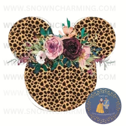 MINNIE EARS CHEETAH Dtf TransferNo Weeding, No Cracking, No Peeling, Fast Shipping, High Quality Transfer, 777003