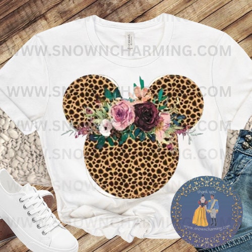 MINNIE EARS CHEETAH Dtf TransferNo Weeding, No Cracking, No Peeling, Fast Shipping, High Quality Transfer, 777003