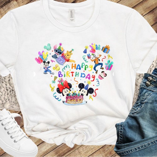 Theme Park Character or SHIRT, Theme Park Transfers, Custom Transfer, Happy Birthday, Custom Transfers, Mickey Transfers Dtf Transfer 777013
