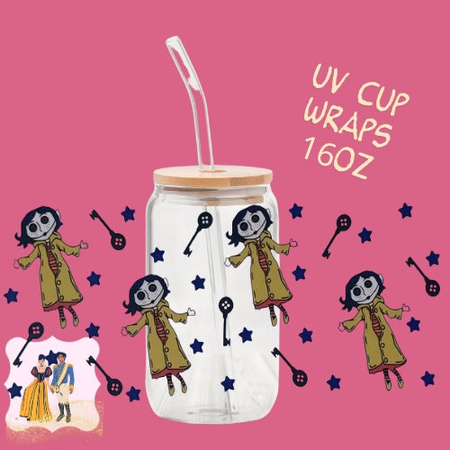 Halloween Character UV DTF Cup WRAPS, No Weeding, No Fussy Vinyl! Next Day Shipping, Uv Dtf Cup Wraps