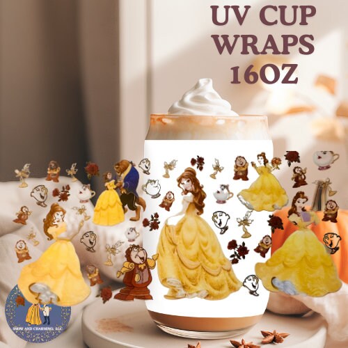 Princess UV DTF Cup WRAPS, No Weeding, No Fussy Vinyl! Next Day Shipping, Uv Dtf Cup Wraps