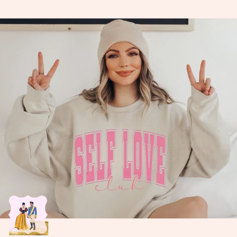 SELF LOVE CLUB Dtf Transfer, Ready To Press, Ready To Ship,No Cracking,No Peeling,No Weeding! Just press!Any material or color! High Quality