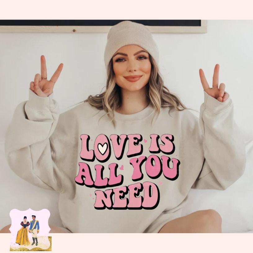 Love Is All You Need Pink Transfer, Ready To Press, Ready To Ship,No Cracking,No Peeling,No Weeding! Just press!High Quality Dtf Transfer