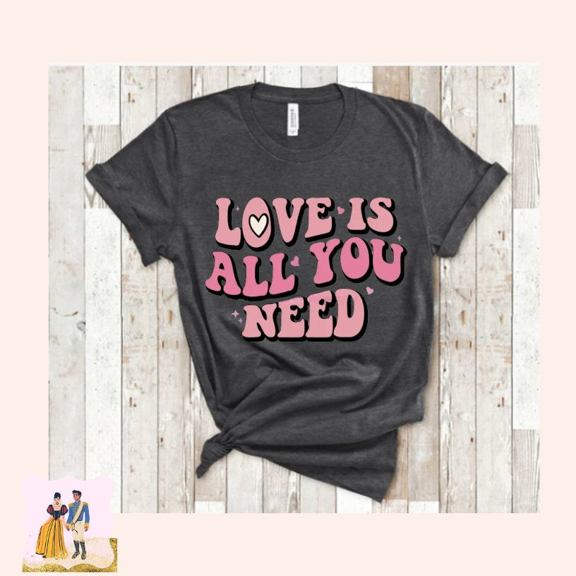 Love Is All You Need Pink Transfer, Ready To Press, Ready To Ship,No Cracking,No Peeling,No Weeding! Just press!High Quality Dtf Transfer