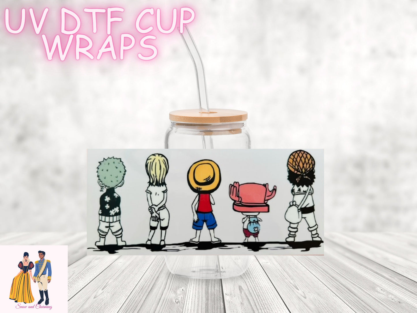 UV DTF Cup Wraps-Anime Characters-No Weeding, No Cracking, High Quality Uv Dtf Wrap Can be used as Sticker!! Ships Next Day
