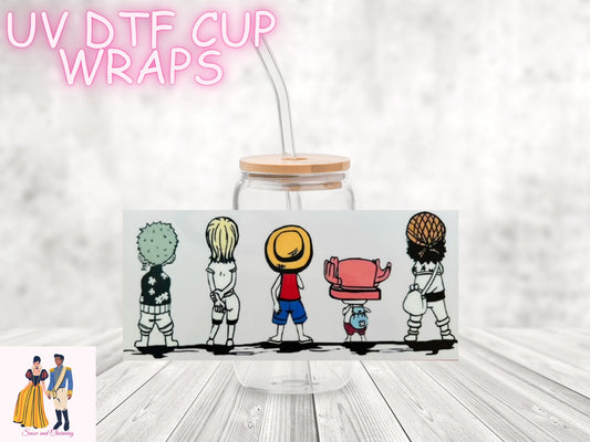 UV DTF Cup Wraps-Anime Characters-No Weeding, No Cracking, High Quality Uv Dtf Wrap Can be used as Sticker!! Ships Next Day