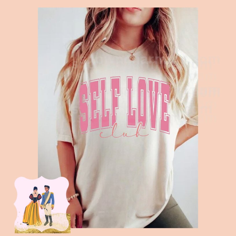 SELF LOVE CLUB Dtf Transfer, Ready To Press, Ready To Ship,No Cracking,No Peeling,No Weeding! Just press!Any material or color! High Quality