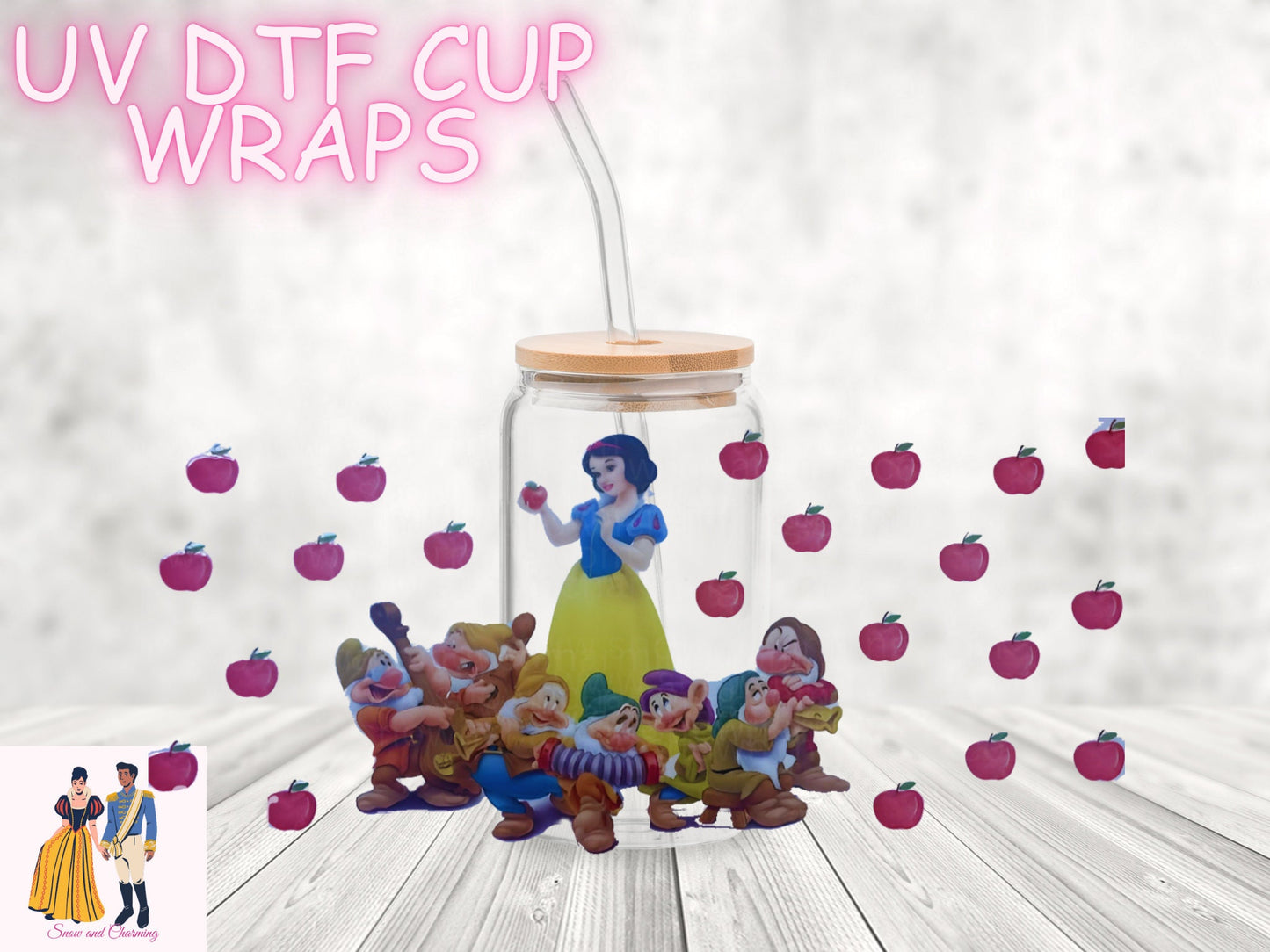 UV DTF Cup Wraps-SNOW Wrap-No Weeding, No Cracking, Fast Shipping!High Quality Uv Wrap Can be used as Stickers! Ships Next Day!