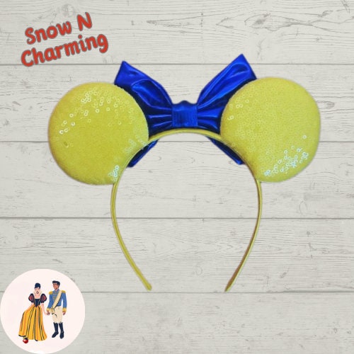 SNOW And Charming Snow Themed Ears ,Theme Park Ears, Quality Ears, Costume Ears, Lightweight Ears, Comfortable Band, Ready To Ship