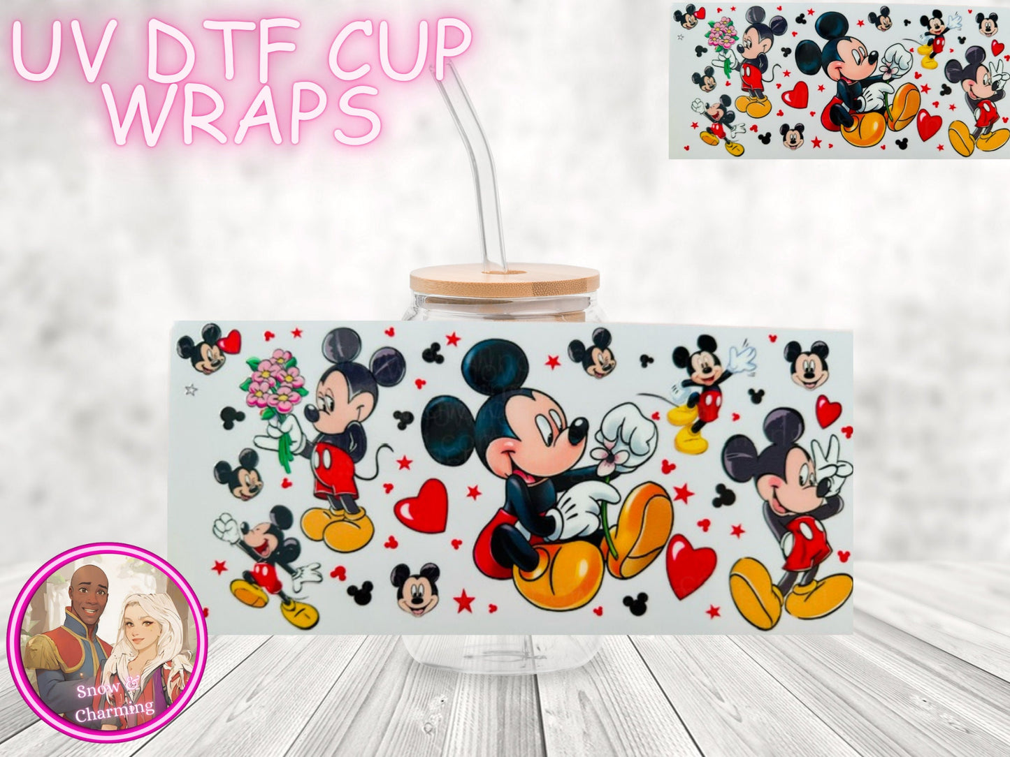Character UV Dtf Cup WRAPs, No Weeding, No Fussy Vinyl! Next Day Shipping, Uv Dtf Cup Wraps,Ready To Ship Today!