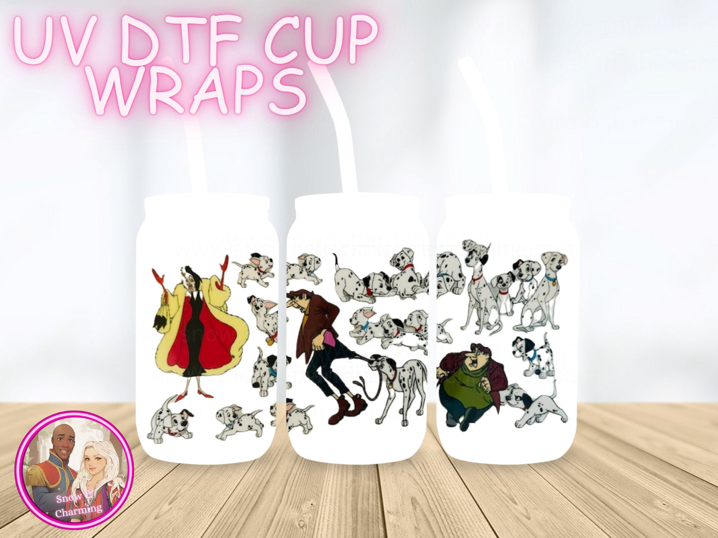 DALMATIANS  Z UV Dtf Cup WRAPs, No Weeding, No Fussy Vinyl! Next Day Shipping, Uv Dtf Cup Wraps,Ready To Ship Today!