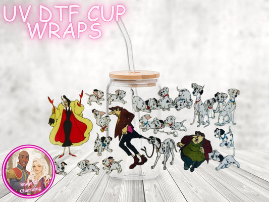 DALMATIANS  Z UV Dtf Cup WRAPs, No Weeding, No Fussy Vinyl! Next Day Shipping, Uv Dtf Cup Wraps,Ready To Ship Today!