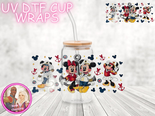 MICKEY CRUISE UV Dtf Cup WRAPs, No Weeding, No Fussy Vinyl! Next Day Shipping, Uv Dtf Cup Wraps,Ready To Ship Today!