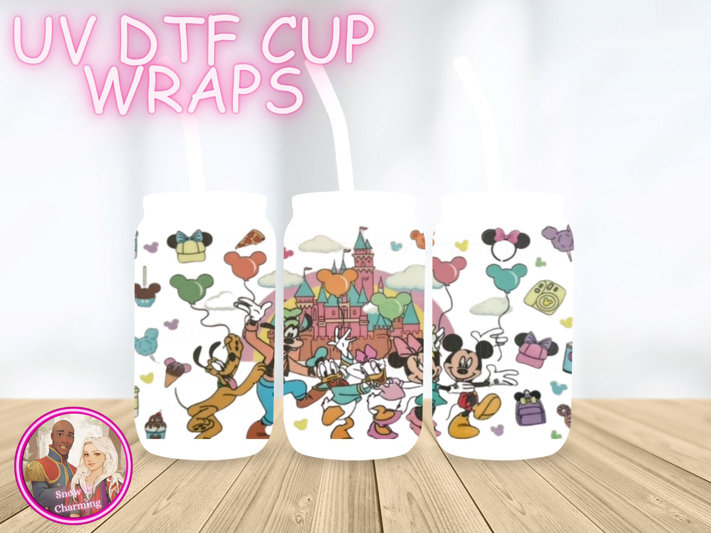 The Land of the Mouse UV Dtf Cup WRAPs, No Weeding, No Fussy Vinyl! Next Day Shipping, Uv Dtf Cup Wraps, Ready To Ship Today!