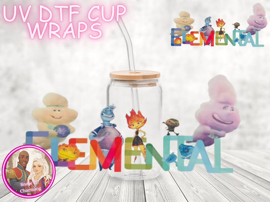 Which ELEMENT are you? UV Dtf Cup WRAPs, No Weeding, No Fussy Vinyl! Next Day Shipping, Uv Dtf Cup Wraps,Ready To Ship Today!