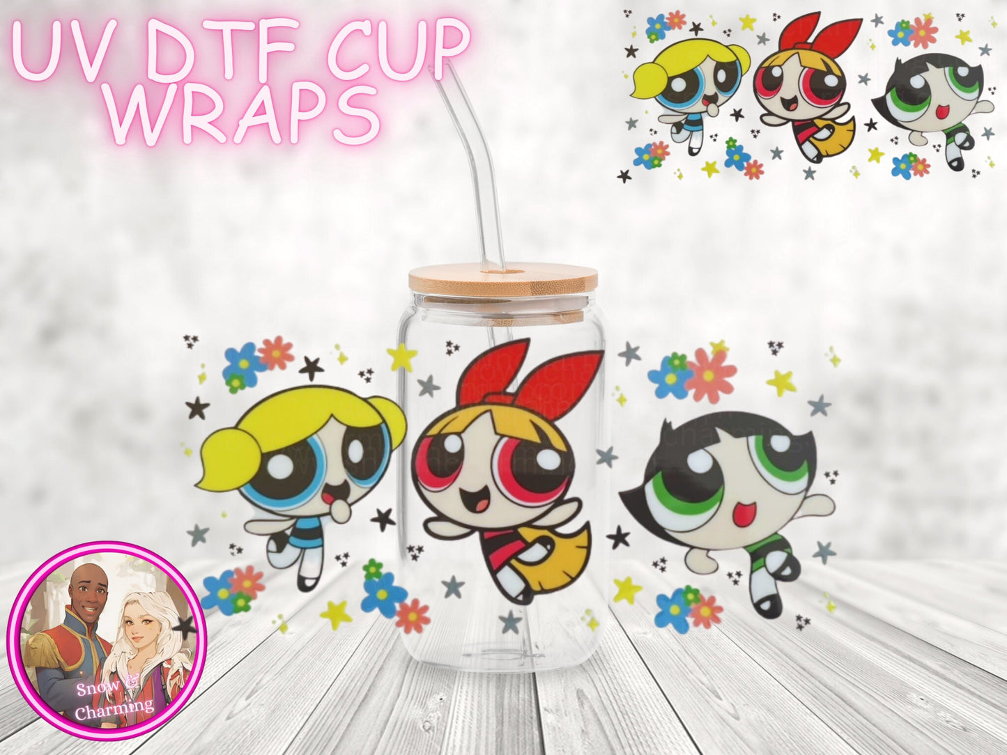 CARTOON CHARACTER UV Dtf Cup WRAPs, No Weeding, No Fussy Vinyl! Next Day Shipping, Uv Dtf Cup Wraps, Ready To Ship Today!