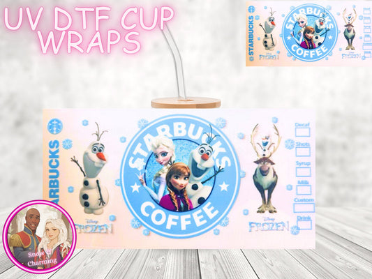 Let It Go UV Dtf Cup WRAPs, No Weeding, No Fussy Vinyl! Next Day Shipping, UV Dtf On 16 Oz Libbey Glass, Ready To Ship