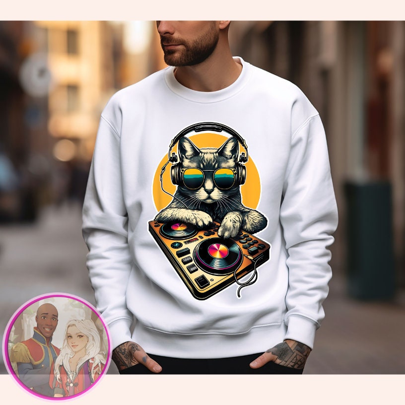CAT DJ TRANSFER, Sublimation, Mickey Transfers, Best Day Ever, Custom Transfers, Mickey Transfers & Shirts, High Quality, Fast Shipping