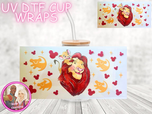 CHARACTER UV Dtf Cup WRAPs, No Weeding, No Fussy Vinyl! Next Day Shipping, UV Dtf On 16 Oz Libbey Glass, Ready To Ship