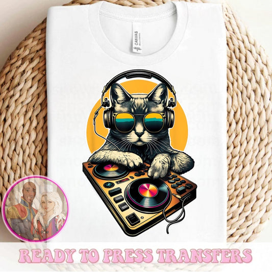 CAT DJ TRANSFER, Sublimation, Mickey Transfers, Best Day Ever, Custom Transfers, Mickey Transfers & Shirts, High Quality, Fast Shipping