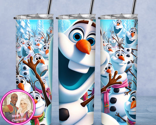 So Many Snowmen Tumbler!!  20oz or 30oz Tumbler Gift For Theme Park Lover| All Your Favorite Characters and Villains!! Fast Shipping