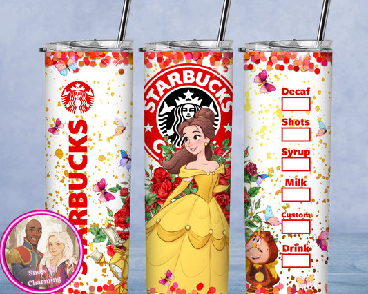 PRETTY PRINCESS STARBIES Tumbler!!  20oz or 30oz Tumbler Gift For Theme Park Lover| Your Favorite Characters and Villains!! Fast Shipping