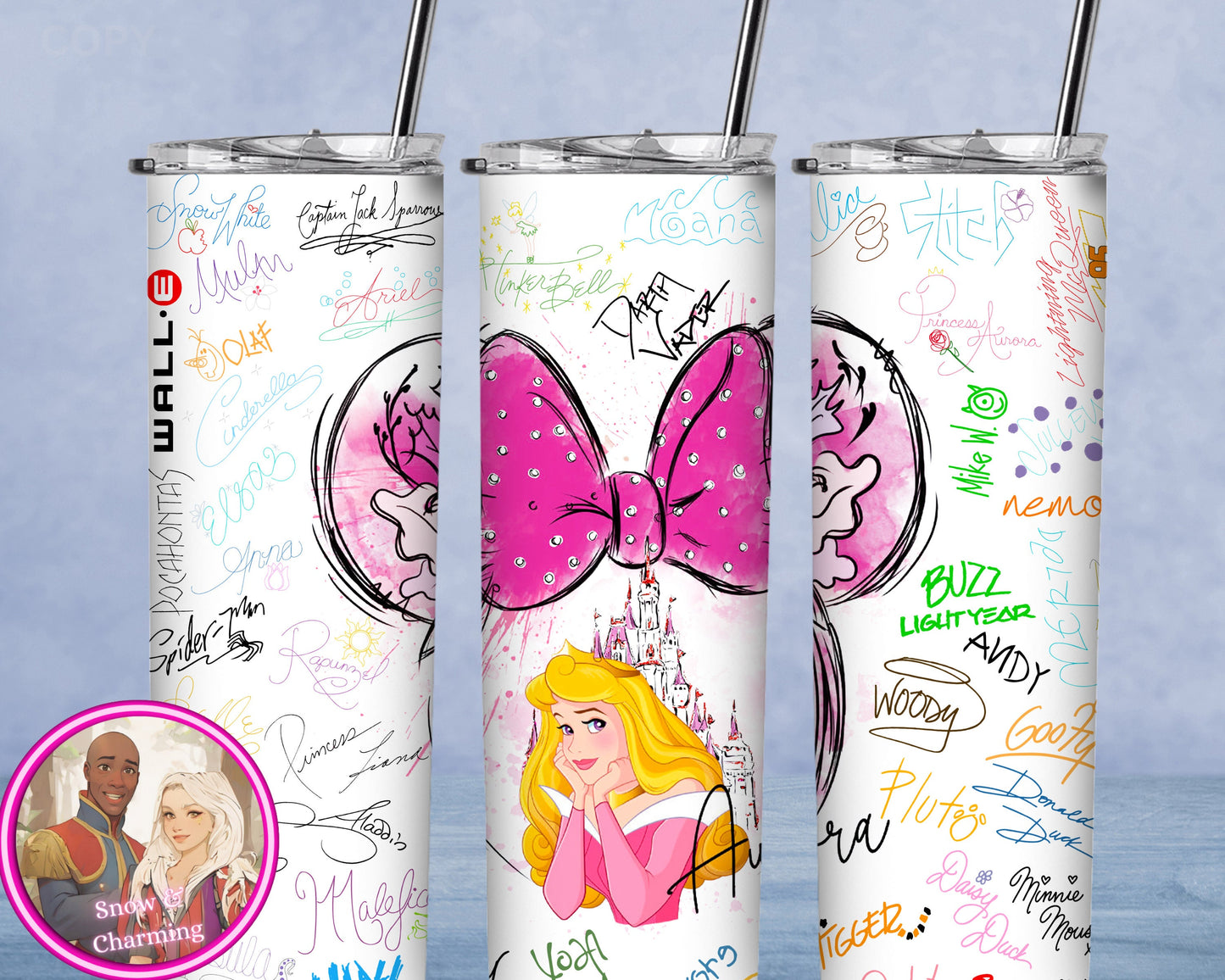 AUTOGRAPH BOOK BEAUTY Tumbler!!  20oz or 30oz Tumbler Gift For Theme Park Lover| Your Favorite Characters and Villains!! Fast Shipping