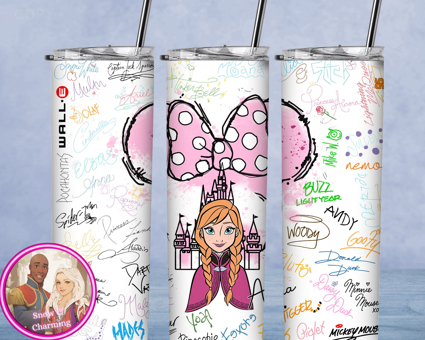 IT'S ANNA Tumbler!!  20oz or 30oz Tumbler Gift For Theme Park Lover| Your Favorite Characters and Villains!! Fast Shipping
