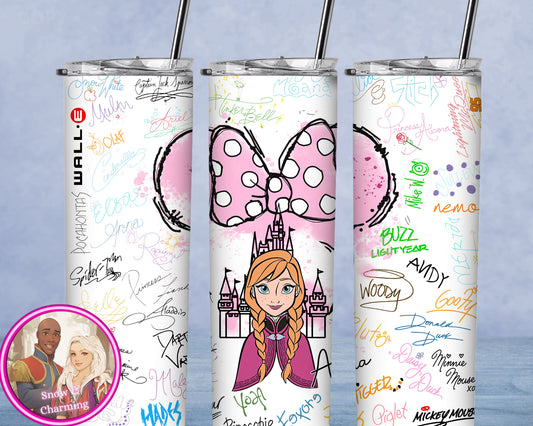 IT'S ANNA Tumbler!!  20oz or 30oz Tumbler Gift For Theme Park Lover| Your Favorite Characters and Villains!! Fast Shipping
