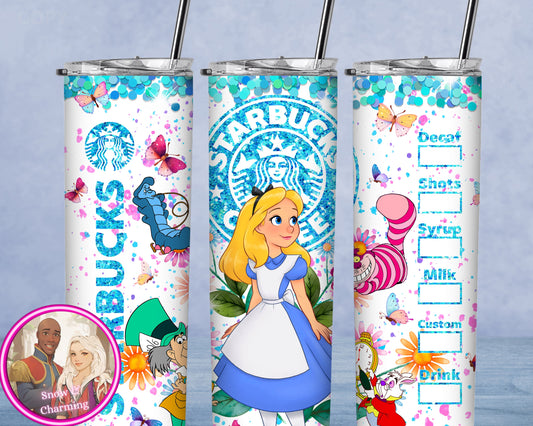 WONDERLAND STARBIES Tumbler!!  20oz or 30oz Tumbler Gift For Theme Park Lover| Your Favorite Characters and Villains!! Fast Shipping