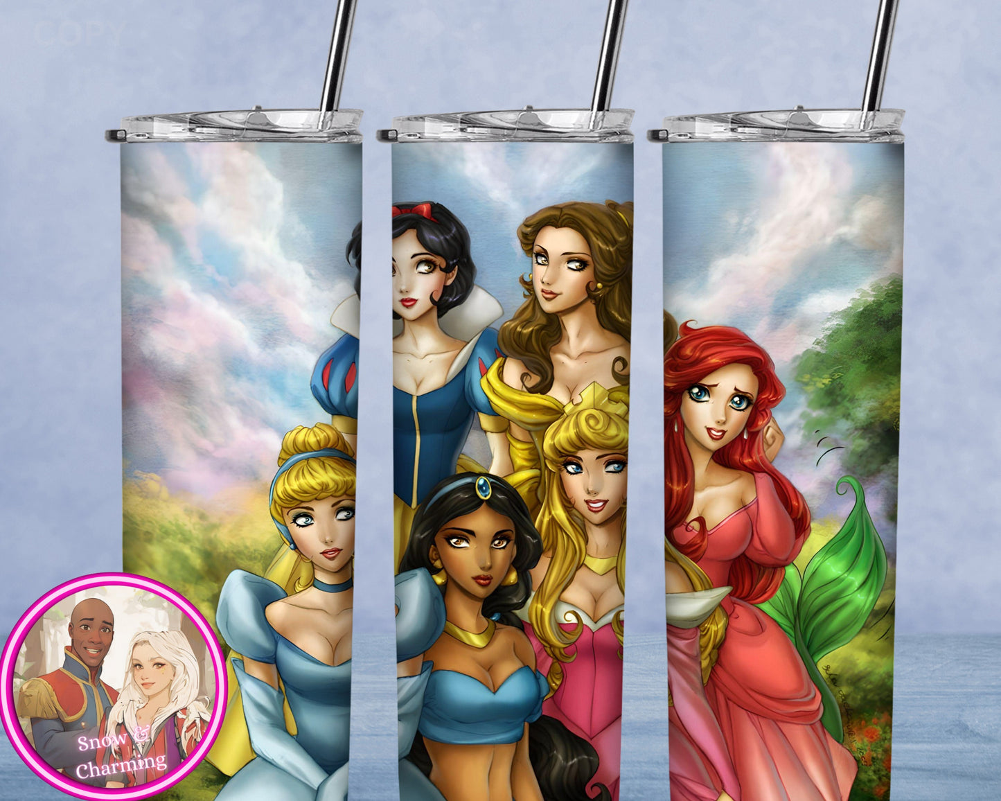 MODERN PRINCESSES Tumbler!!  20oz or 30oz Tumbler Gift For Theme Park Lover| Your Favorite Characters and Villains!! Fast Shipping